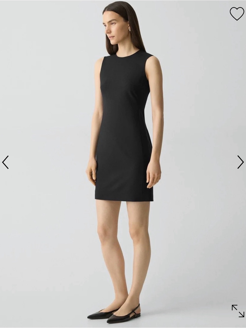 Theory Sleeveless Fitted Dress in Good Wool Black Mini Sheath